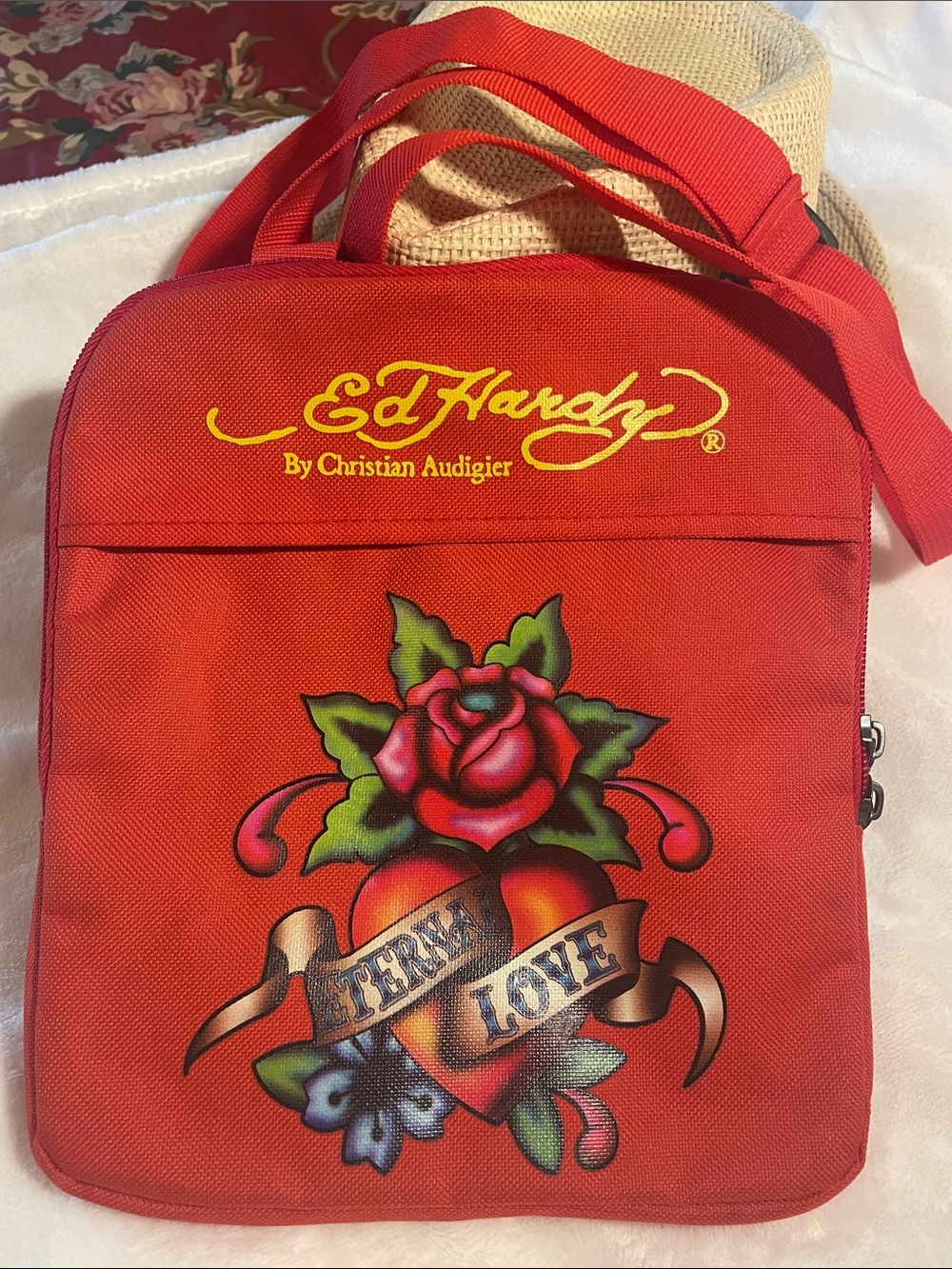 Ed Hardy by Christian Audigier Crossbody w/Eternal Love Tattoo Print, NWOT